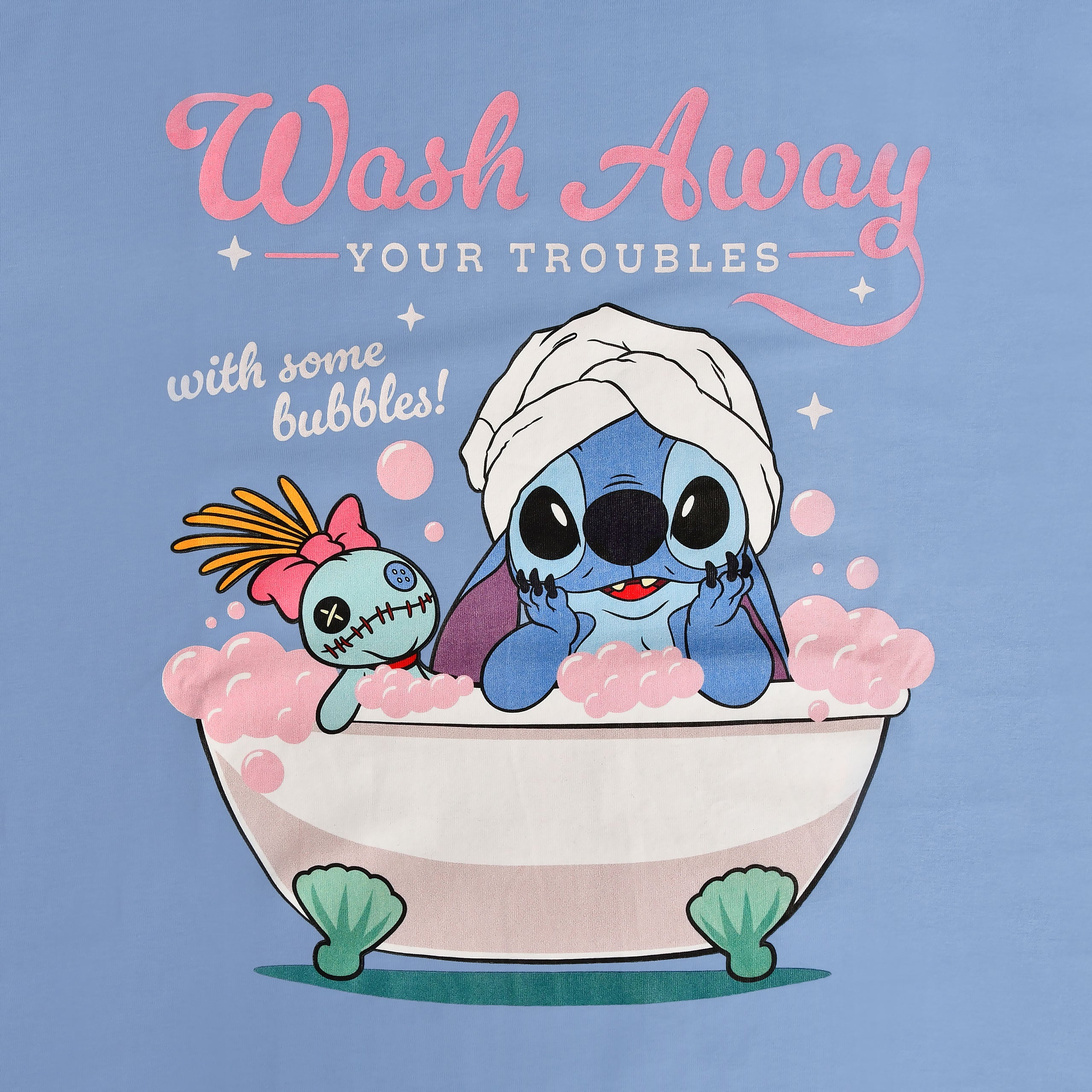 Image produit Stitch Wash Away T-shirt long bleu - Lilo & Stitch