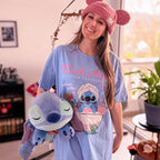 Image produit Stitch Wash Away T-shirt long bleu - Lilo & Stitch