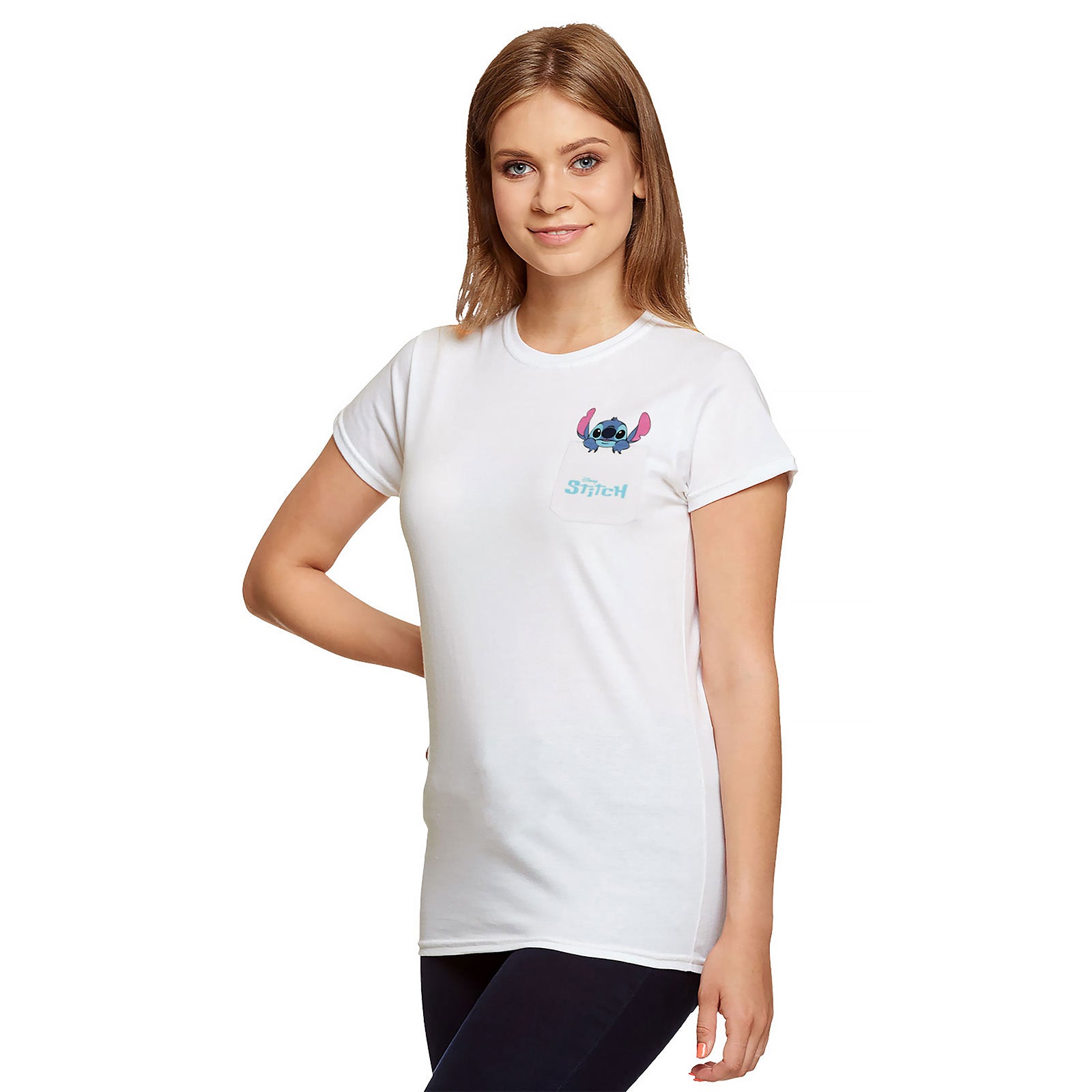 Image produit T-shirt de poche Stitch blanc - Lilo & Stitch