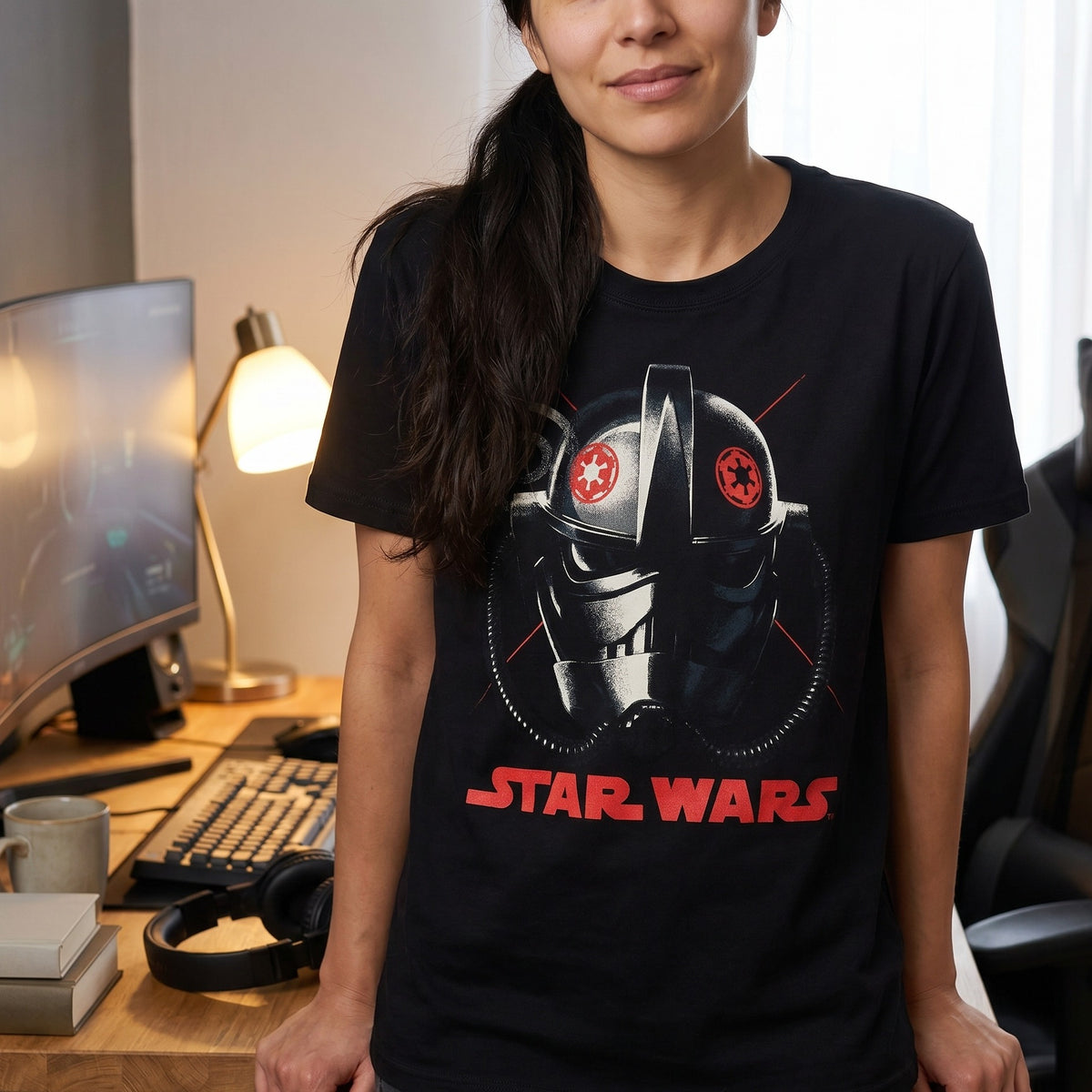 Image produit Star Wars - Andor T-shirt casque TIE Avenger noir