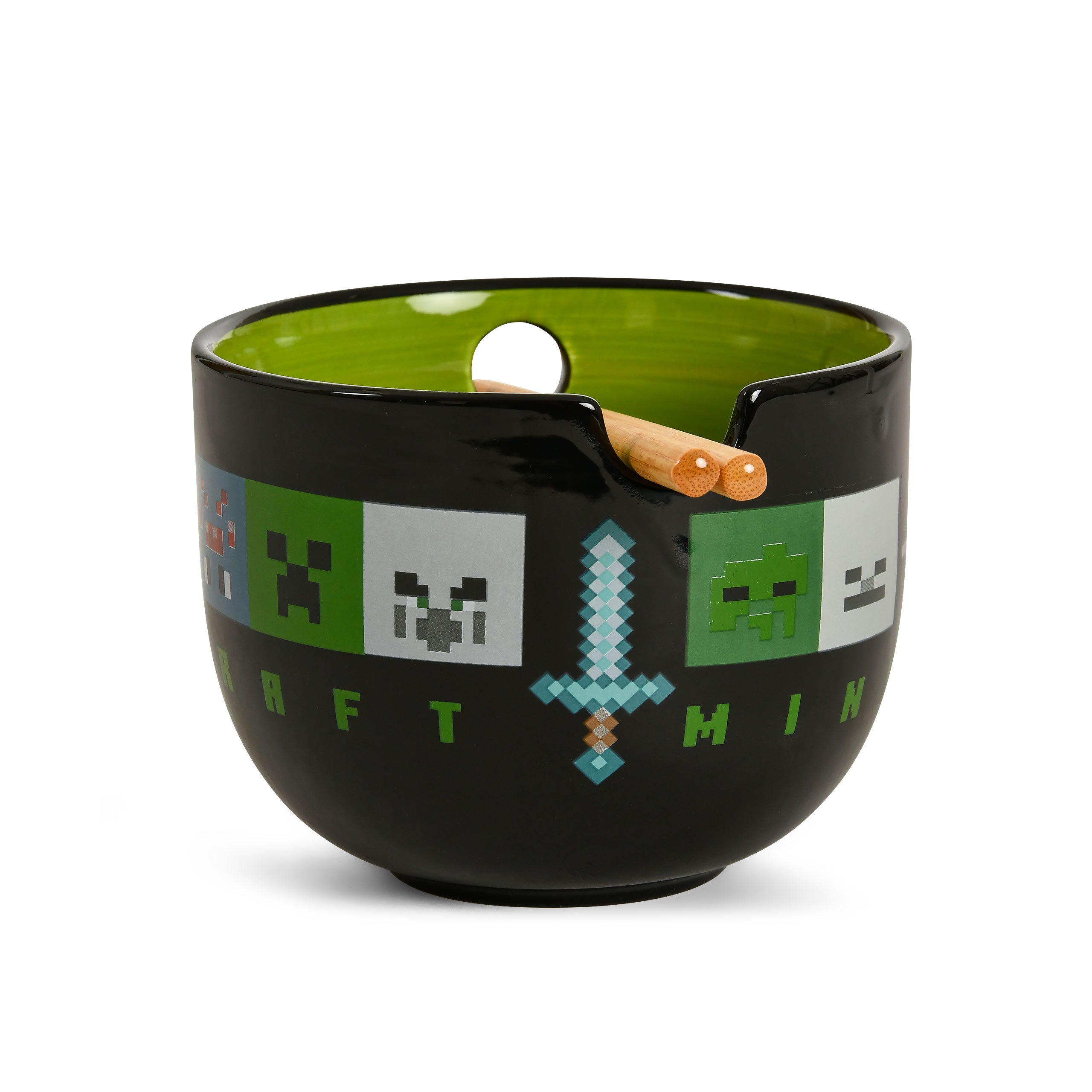 Image produit Minecraft - Bol à Ramen Creeper avec Baguettes