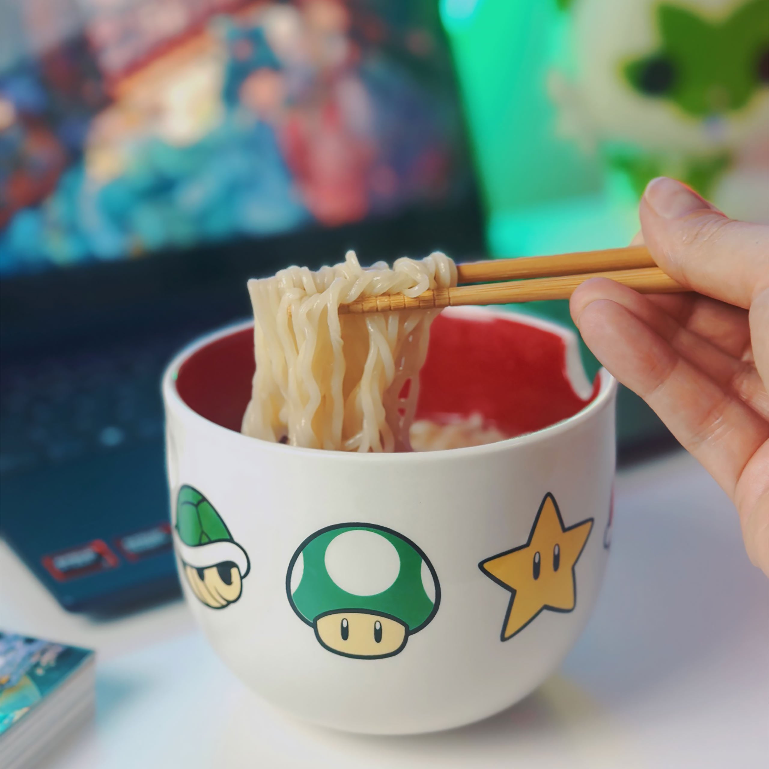 Image produit Super Mario - Bol Ramen Symboles avec Baguettes