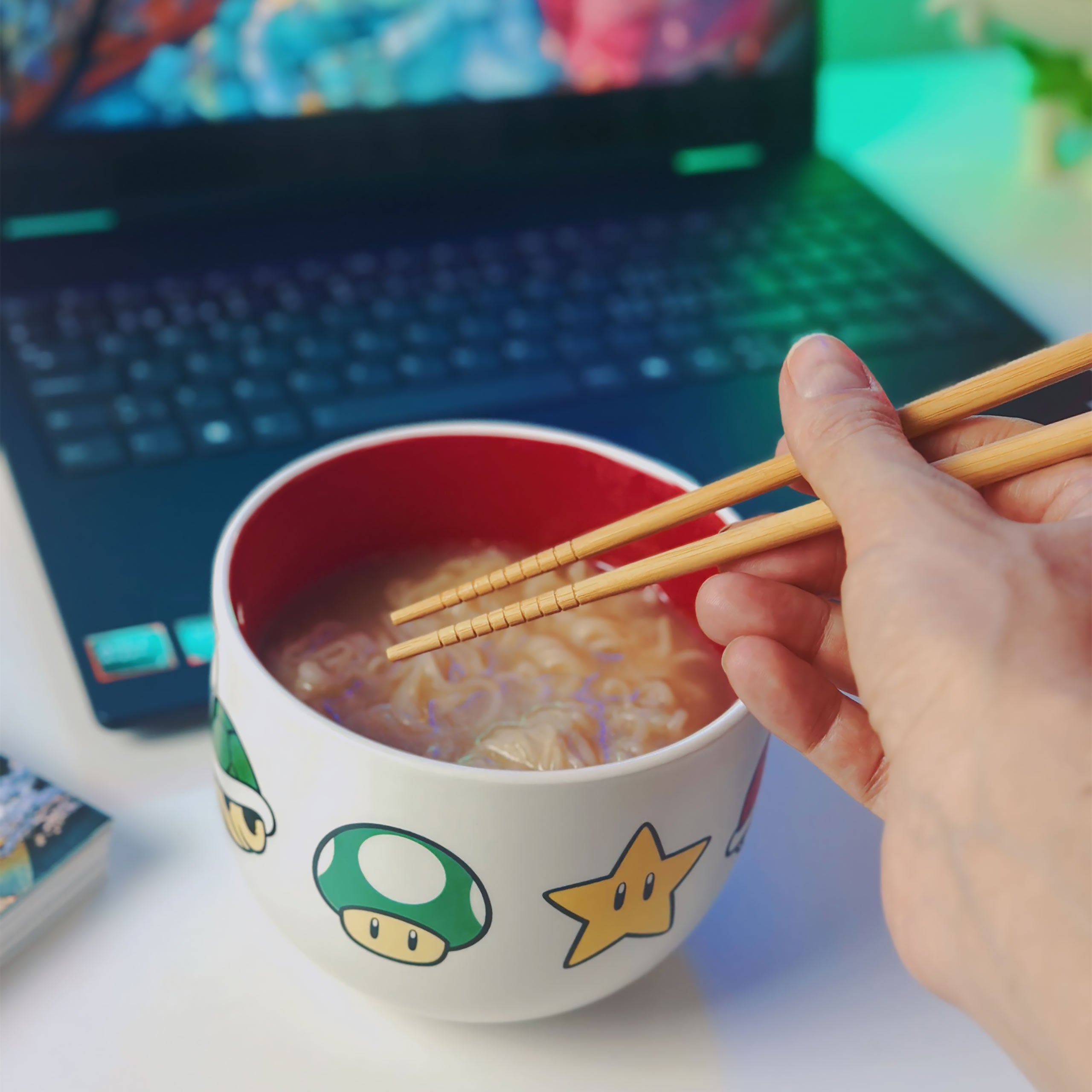 Image produit Super Mario - Bol Ramen Symboles avec Baguettes