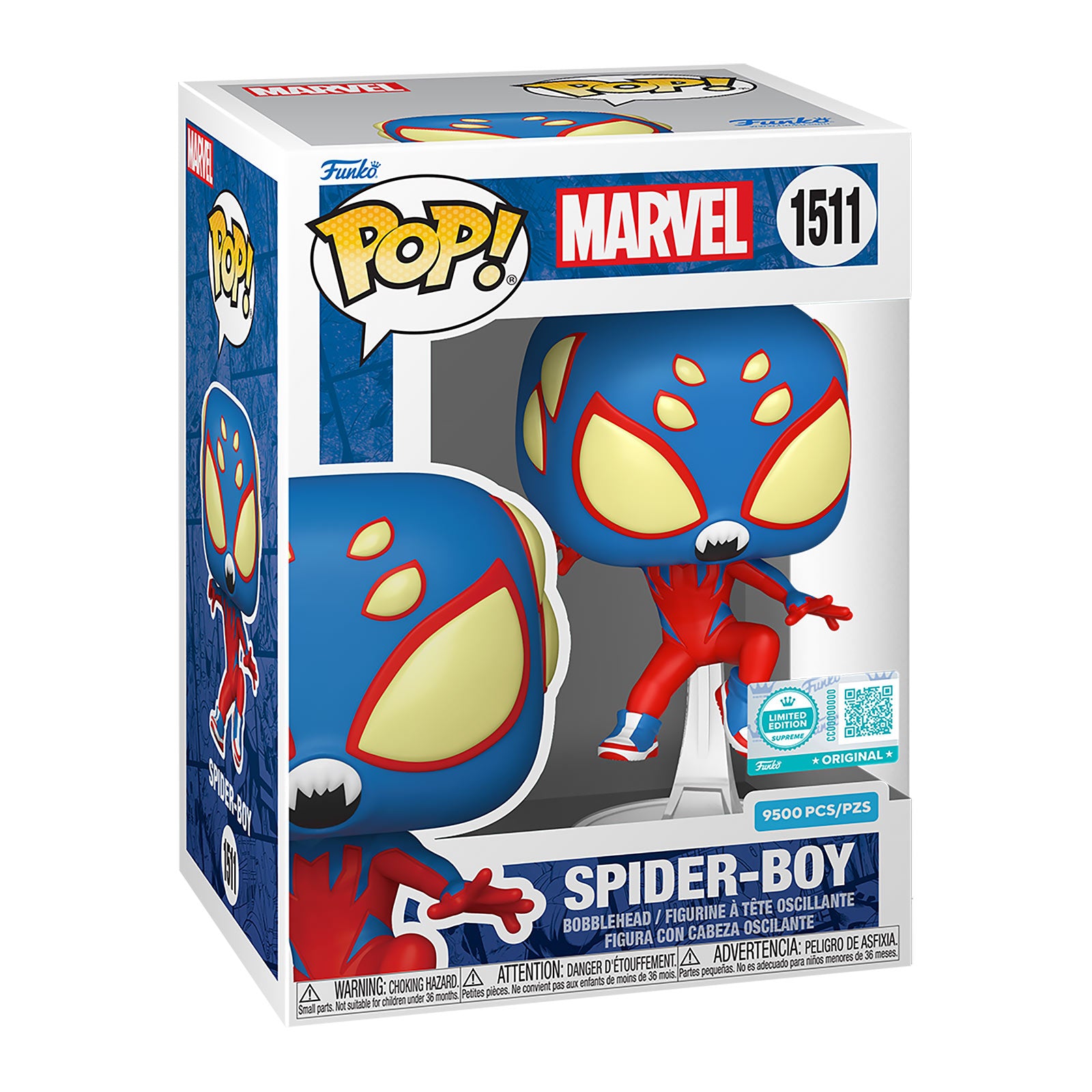 Image produit Spider-Man - Spider-Boy Funko Pop Figurine à Tête Oscillante Édition Limitée Suprême