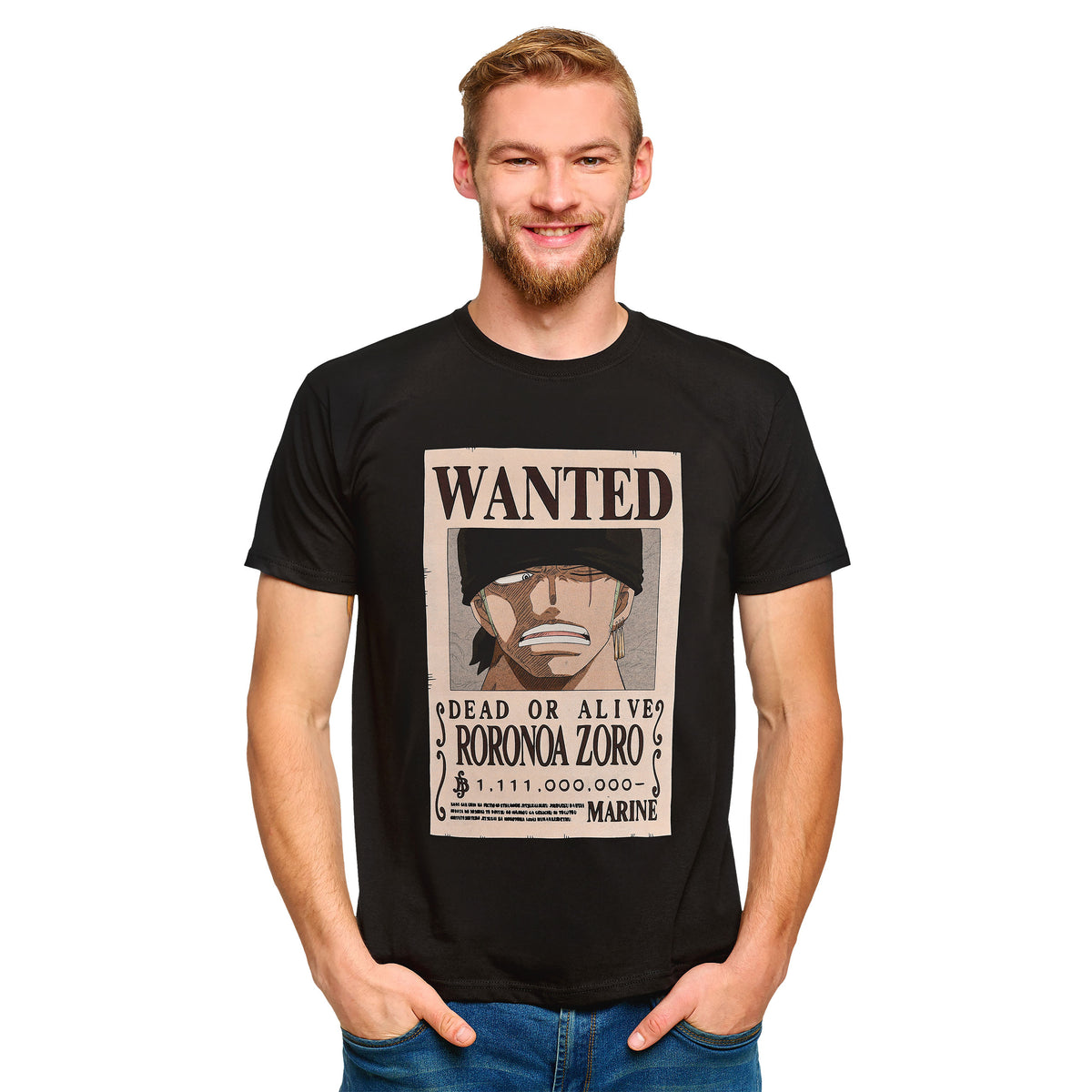 Image produit One Piece - T-shirt Roronoa Zoro Wanted noir