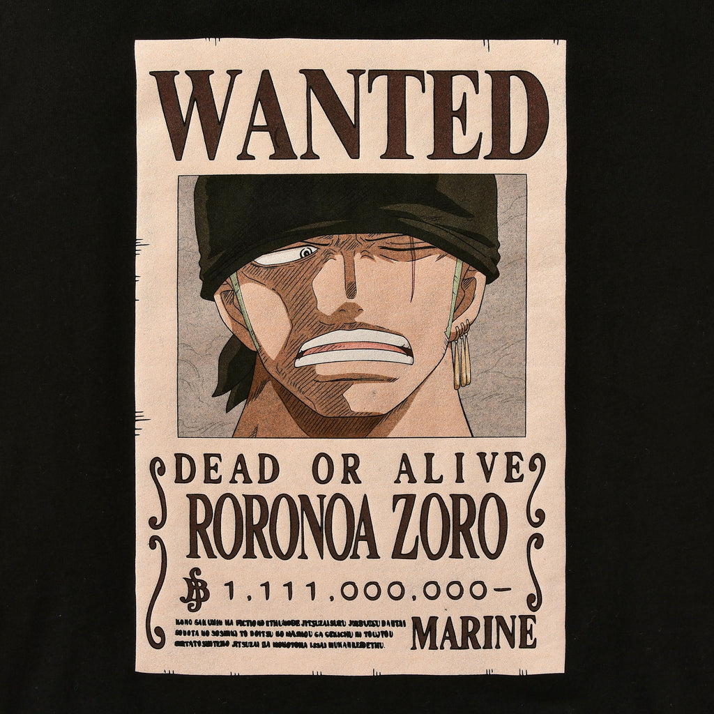 Image produit One Piece - T-shirt Roronoa Zoro Wanted noir