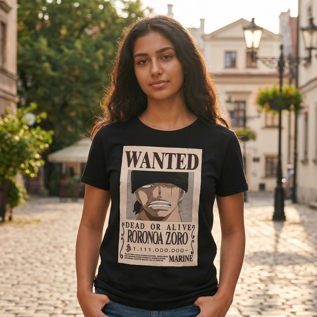 Image produit One Piece - T-shirt Roronoa Zoro Wanted noir