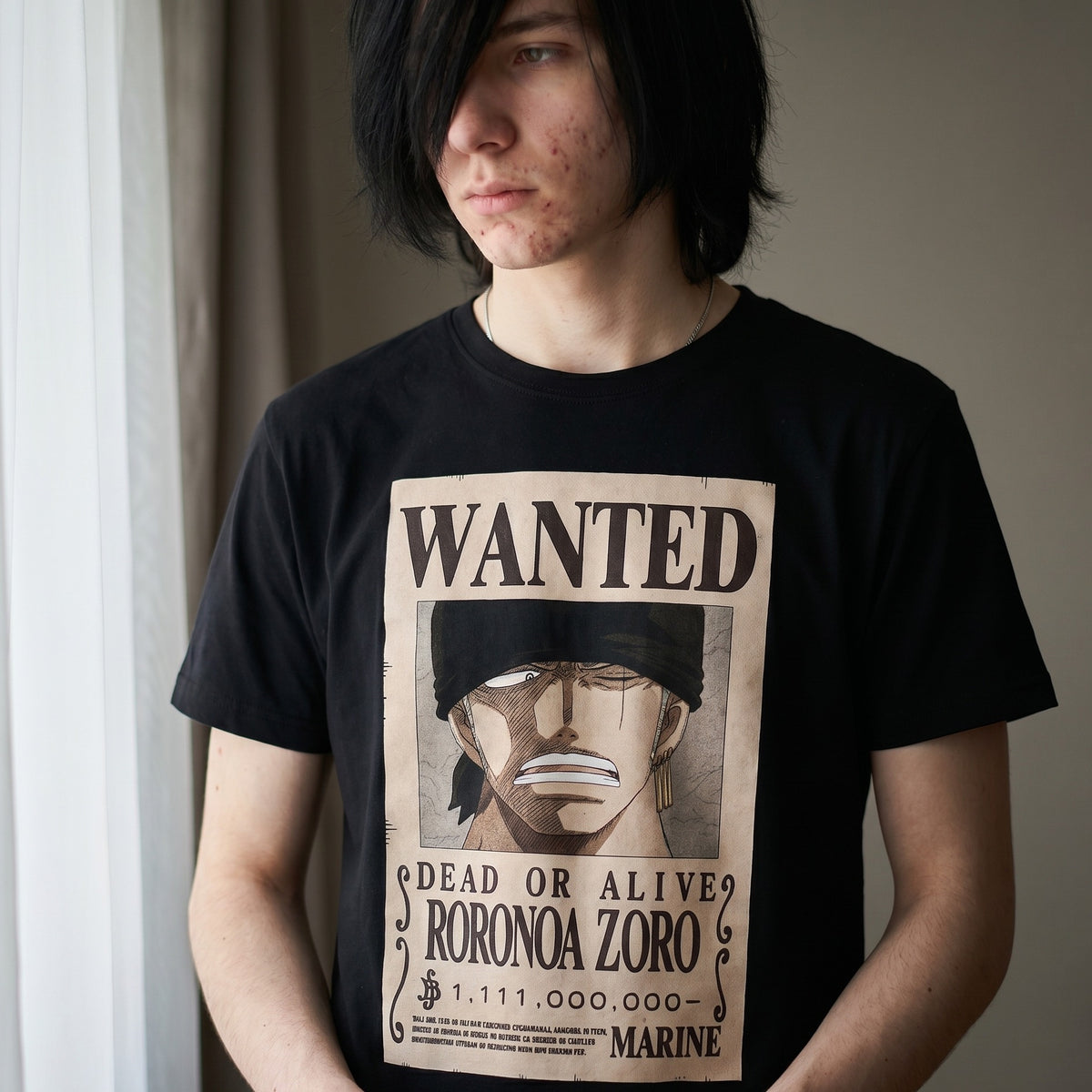 Image produit One Piece - T-shirt Roronoa Zoro Wanted noir