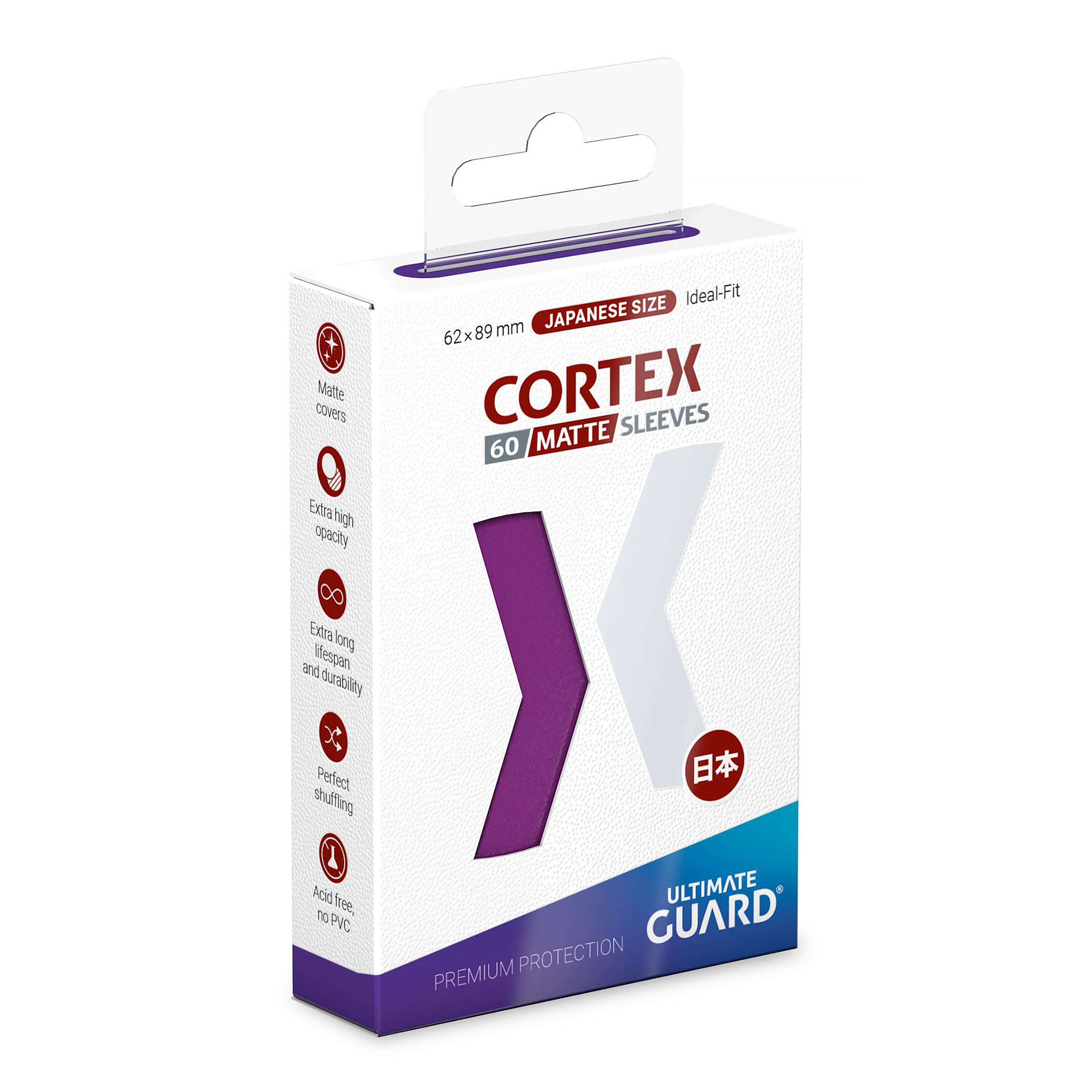 Image produit Protège-cartes Cortex Ultimate Guard violet mat – format japonais, lot de 60