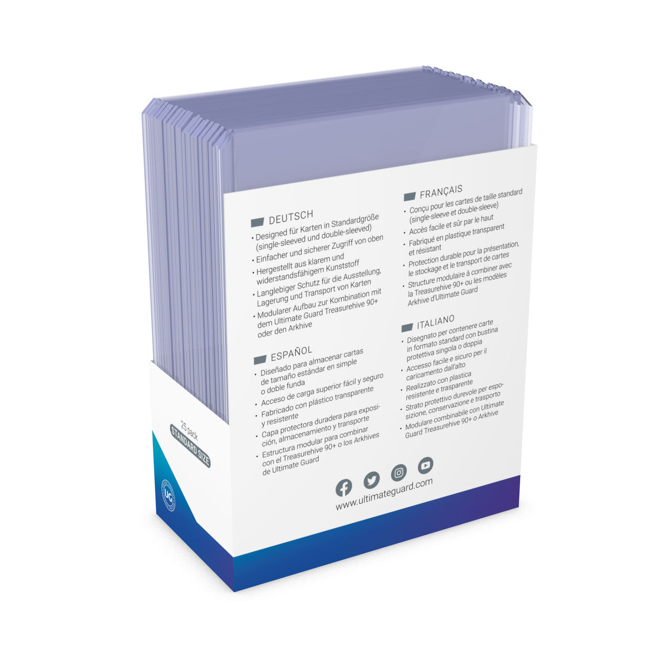Image produit Ultimate Guard Protège-cartes Toploading 35 pt Transparent Lot de 25