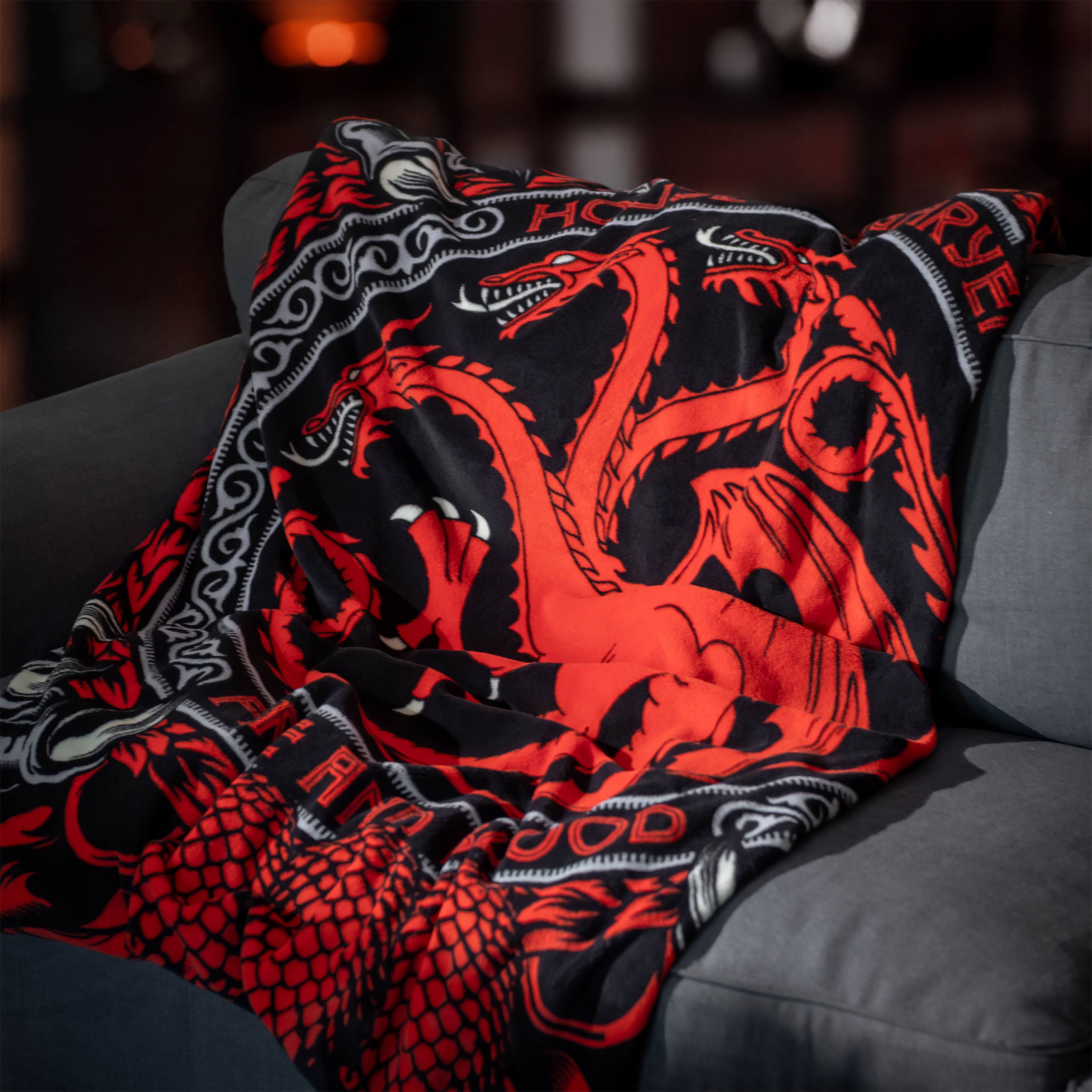 Image produit Plaid en flanelle blason Targaryen - Game of Thrones