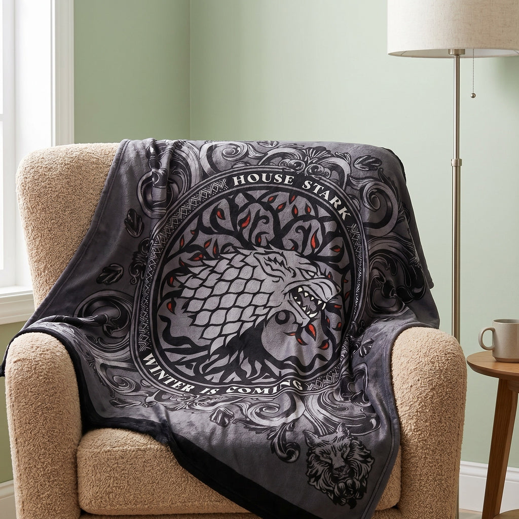 Image produit Plaid douillet blason Stark - Game of Thrones