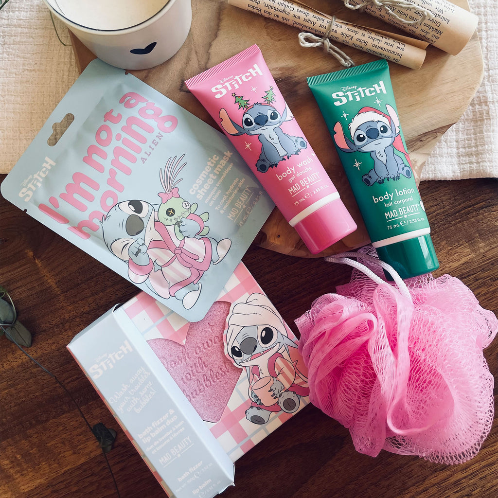 Image produit Coffret cosmétique Stitch : baume à lèvres et bombe de bain effervescente - Lilo & Stitch