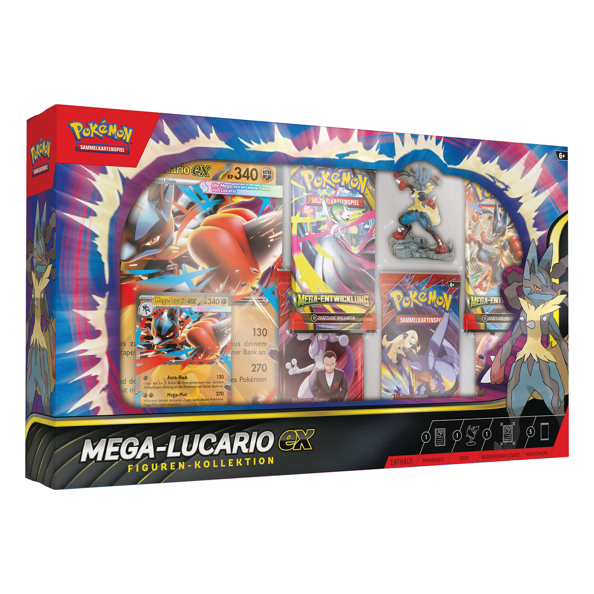 Image produit Pokémon - Mega Lucario-EX Collection Premium avec Figurine (Cartes à collectionner)