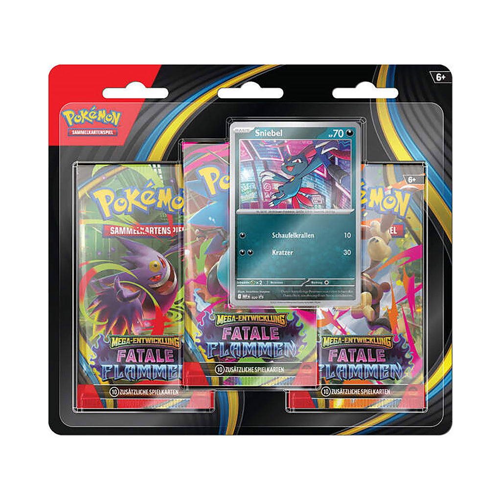 Image produit Pokémon - Flammes Fatales Méga-Évolution Blister 3-pack Version allemande