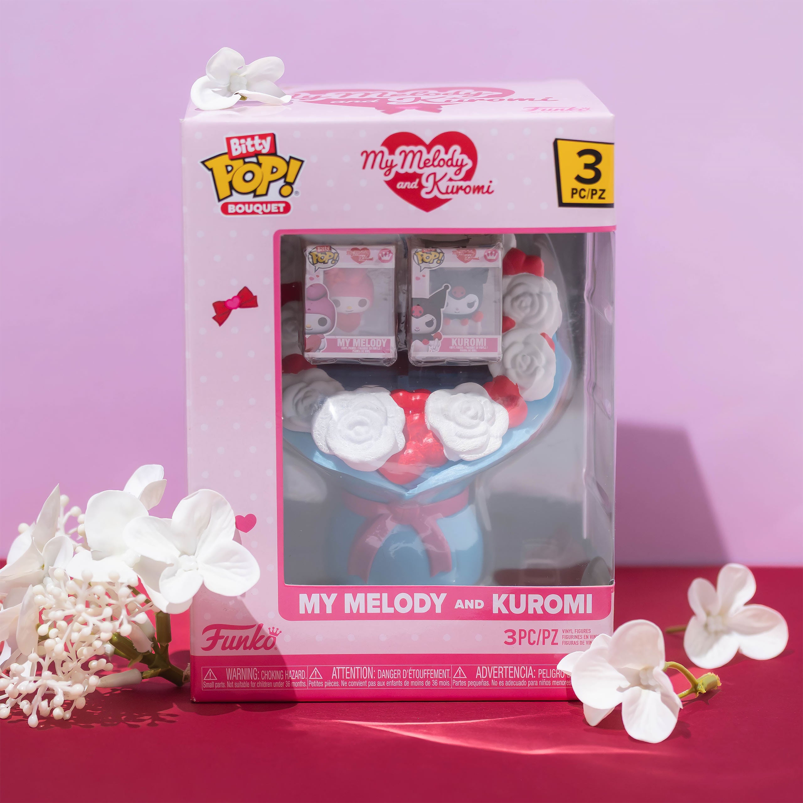 Image produit Hello Kitty and Friends Kuromi et Hello Kitty Valentines Funko Bitty Pop Bouquet - Sanrio