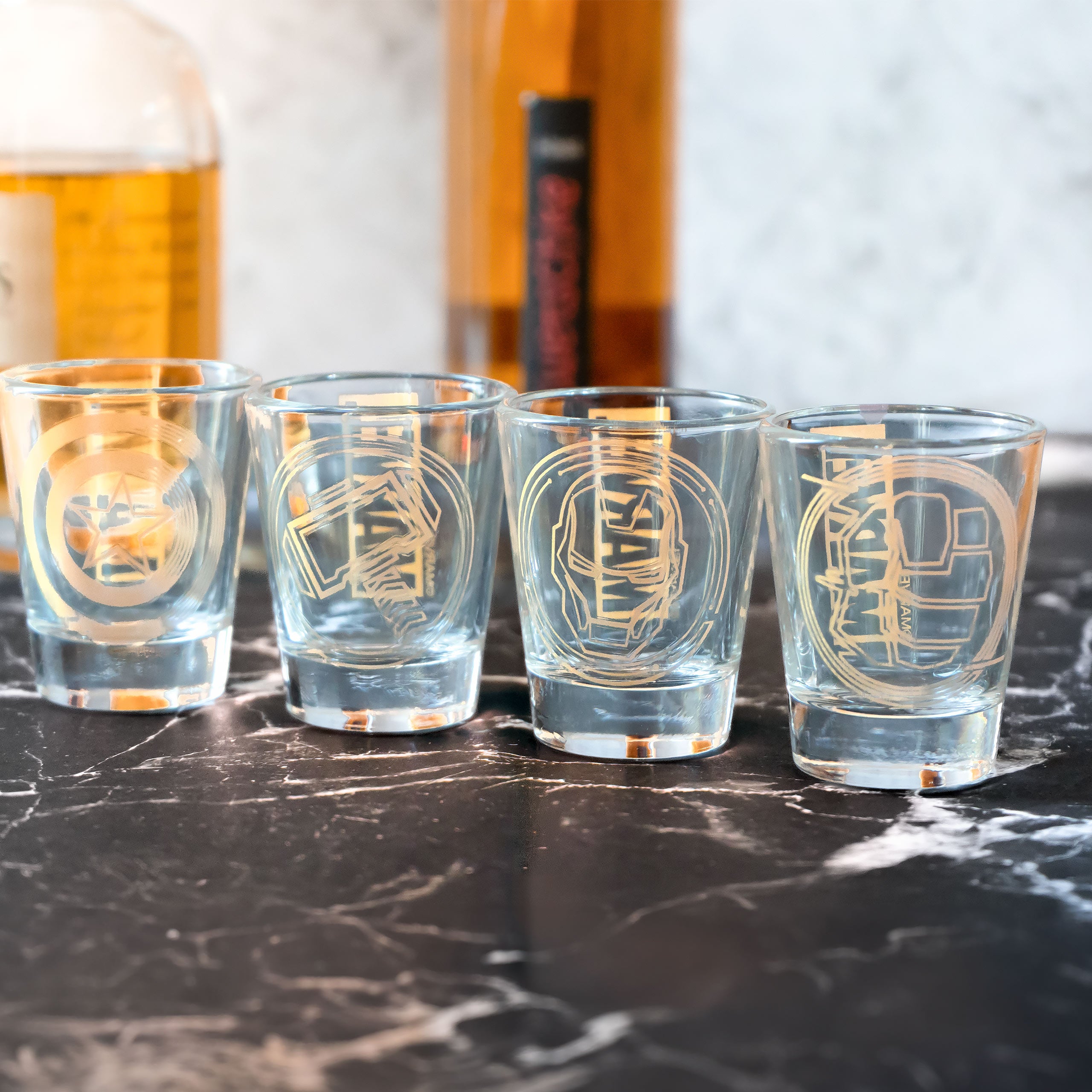 Image produit Marvel - Symbols set de 4 verres à shot