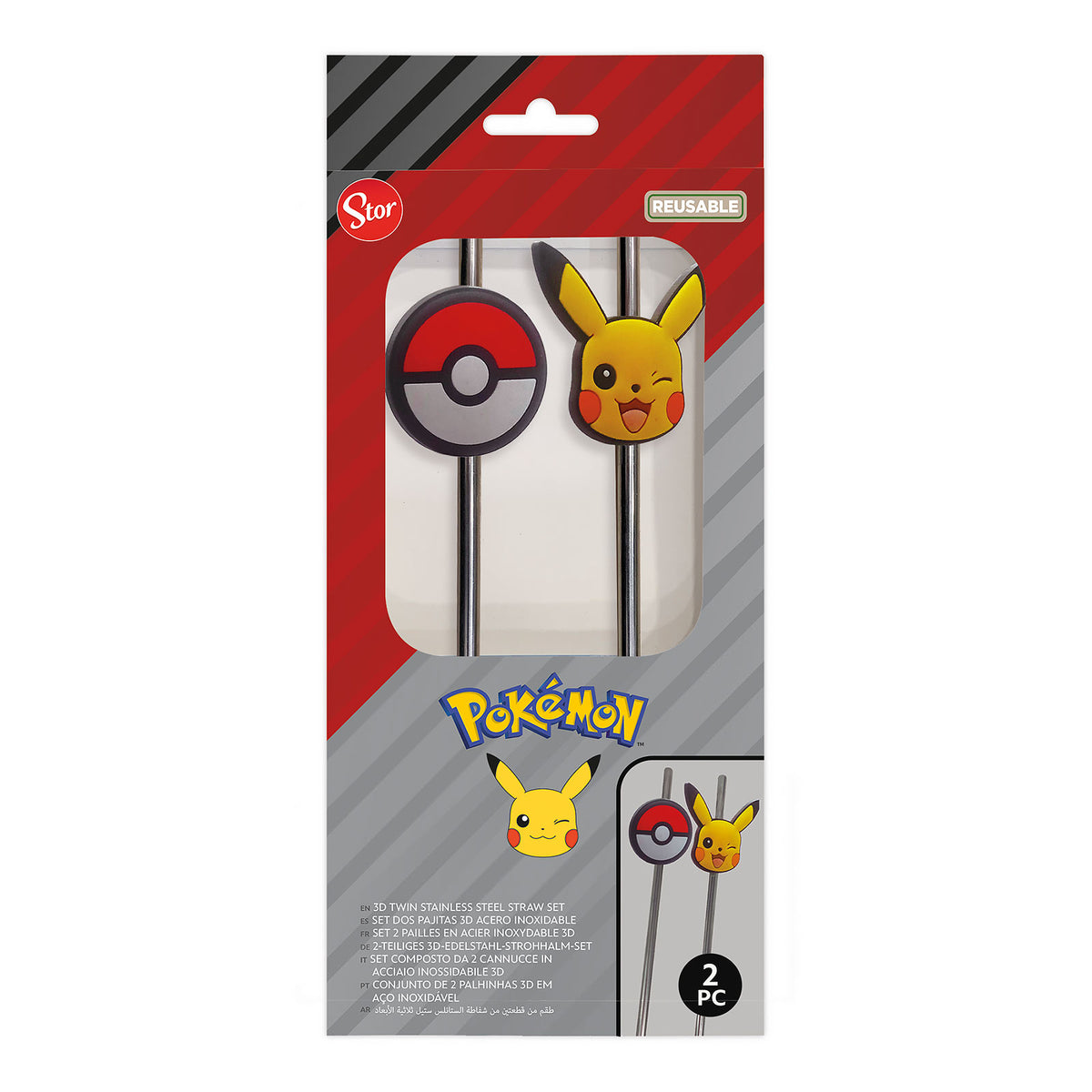 Image produit Pokémon – Pailles Pikachu et Poké Ball Set de 2