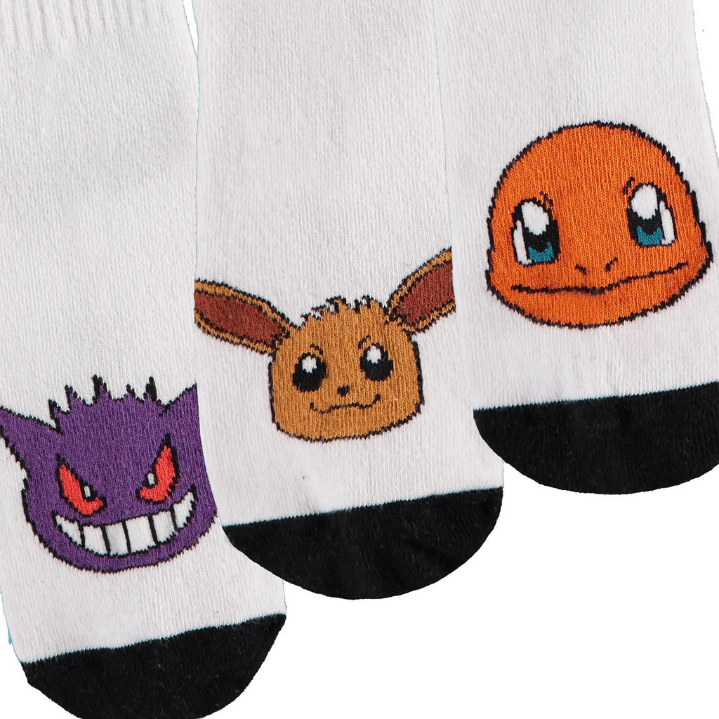 Image produit Chrysacier, Ectoplasma et Évoli Lot de 3 paires de chaussettes - Pokémon