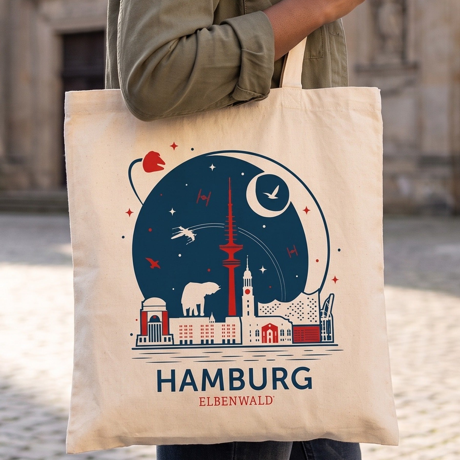 Product image Elbenwald in Hamburg Skyline Jute Bag