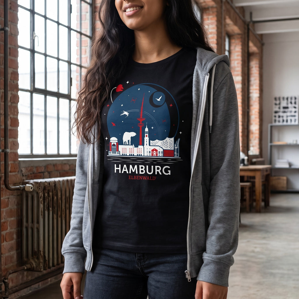 Image produit T-shirt Elbenwald à Hambourg Skyline noir
