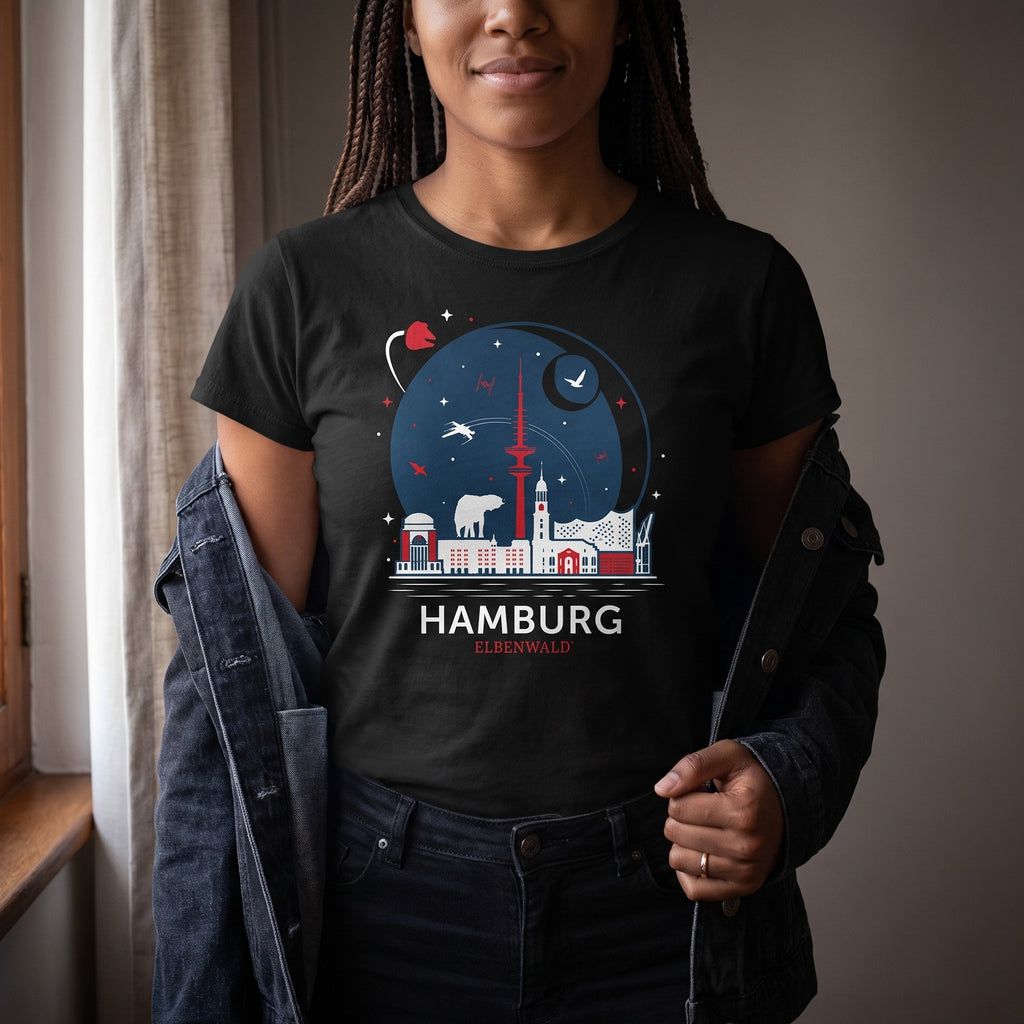 Image produit T-shirt Elbenwald à Hambourg Skyline noir