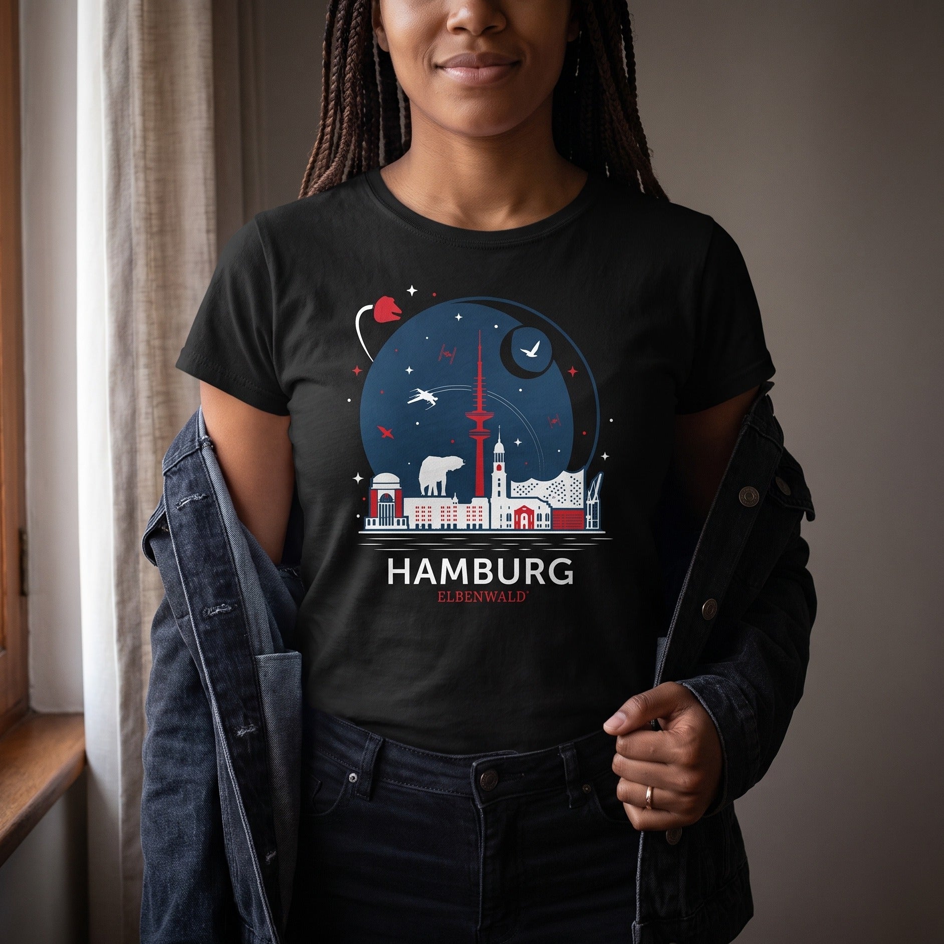 Product image Elbenwald in Hamburg Skyline T-Shirt Black