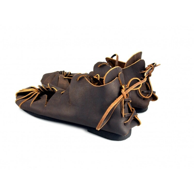 Image produit Chaussures médiévales en cuir nubuck marron