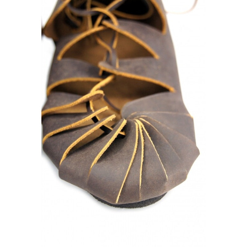 Image produit Chaussures médiévales en cuir nubuck marron