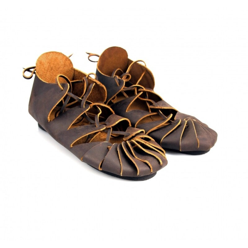 Image produit Chaussures médiévales en cuir nubuck marron