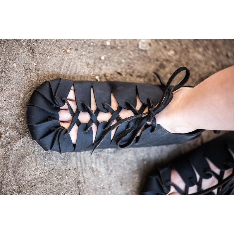 Image produit Chaussures médiévales en cuir nubuck noir
