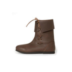 Image produit Bottes médiévales à revers en cuir nubuck marron