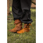Image produit Bottes médiévales à revers en cuir nubuck marron