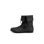 Image produit Bottes médiévales à revers en cuir nubuck noir