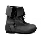 Image produit Bottes médiévales à revers en cuir nubuck noir