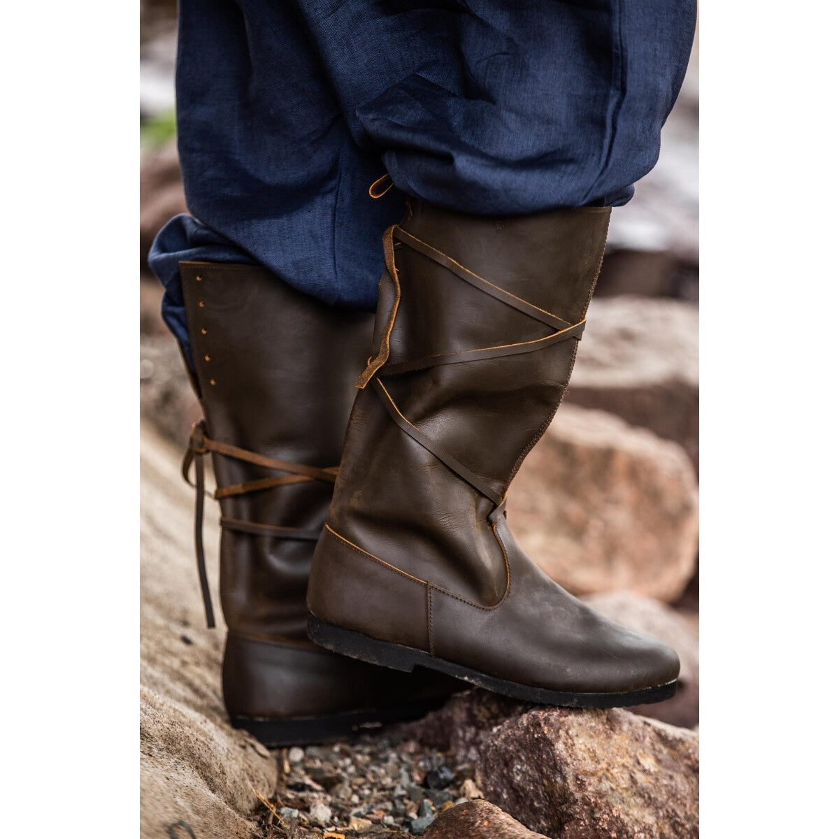 Image produit Bottes médiévales Ole en cuir nubuck marron