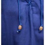 Image produit Chemise médiévale à col officier lacée Louis sans manches bleu
