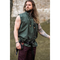 Image produit Chemise médiévale à col montant à lacets Louis sans manches vert