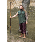 Image produit Chemise médiévale à col montant à lacets Louis sans manches vert