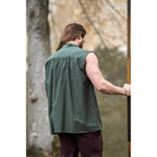 Image produit Chemise médiévale à col montant à lacets Louis sans manches vert