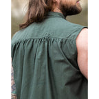 Image produit Chemise médiévale à col montant à lacets Louis sans manches vert