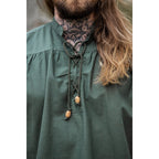 Image produit Chemise médiévale à col montant à lacets Louis sans manches vert