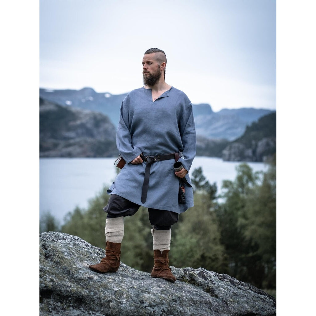 Image produit Tunique médiévale en lin Halvar bleu-gris