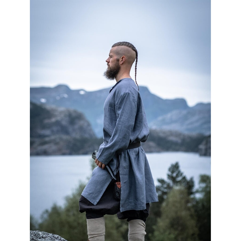 Image produit Tunique médiévale en lin Halvar bleu-gris