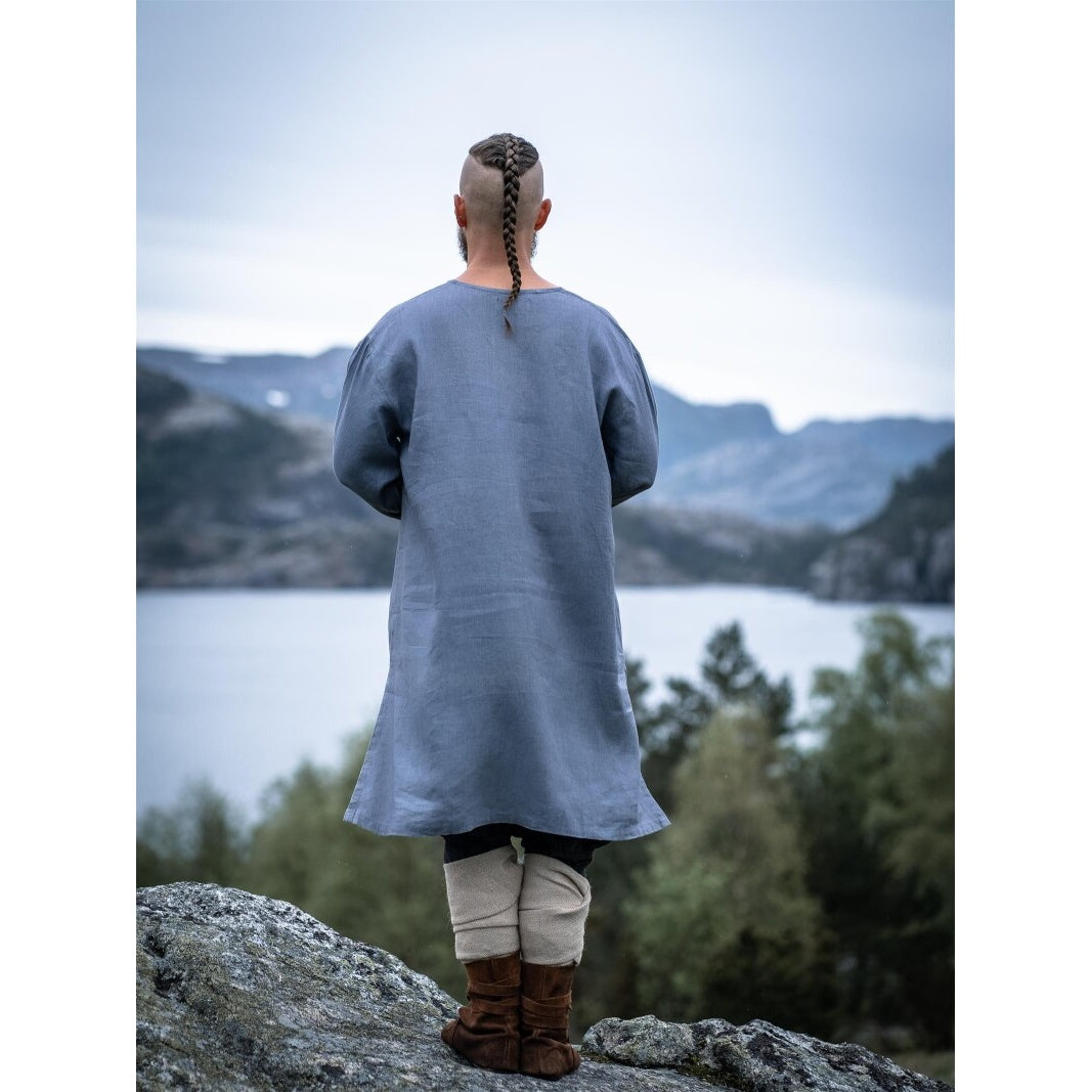 Image produit Tunique médiévale en lin Halvar bleu-gris