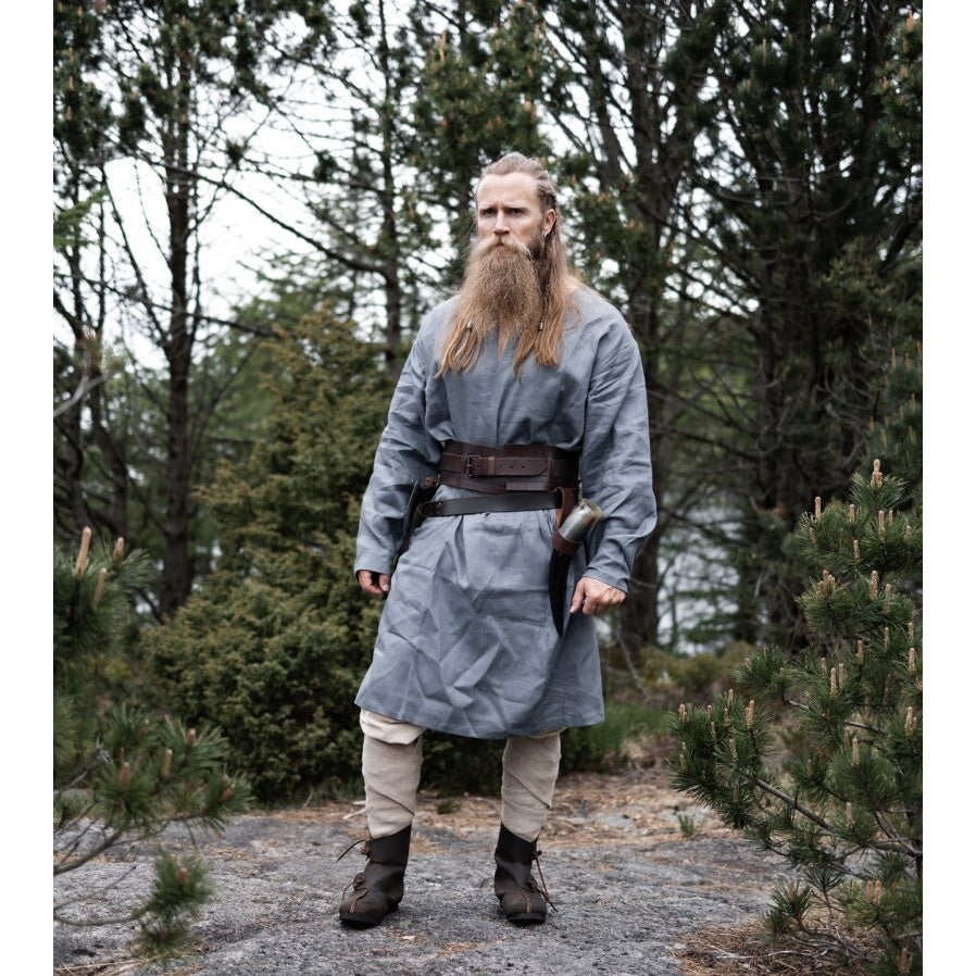 Image produit Tunique médiévale en lin Halvar bleu-gris