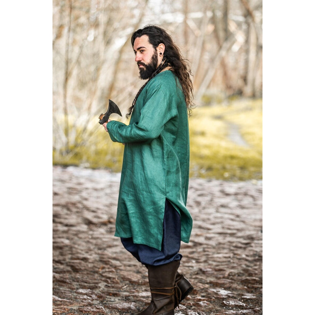 Image produit Tunique médiévale en lin Halvar vert