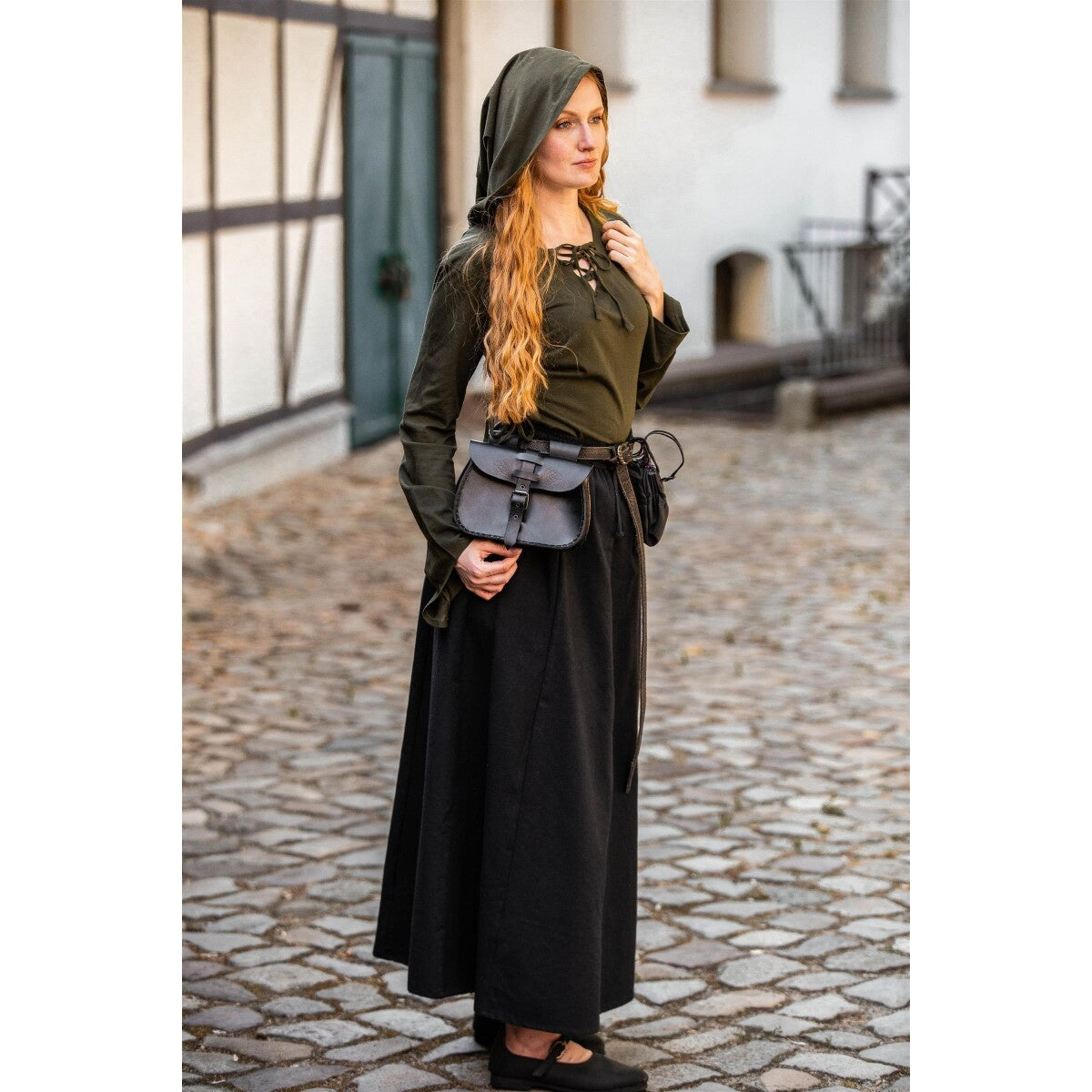 Product image Medieval Blouse Lea with Hood and Lacing green