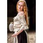 Image produit Blouse médiévale à bretelles Prina beige