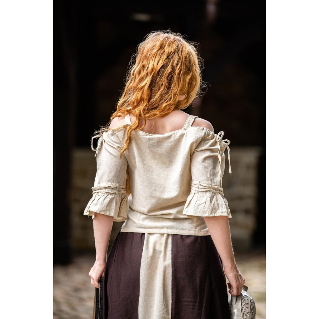 Image produit Blouse médiévale à bretelles Prina beige